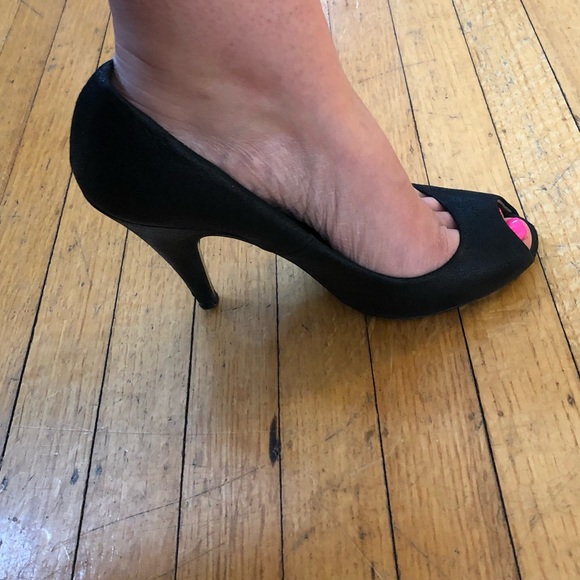 Massimo Dutti Leather Peep Toe Heels - Picture 7 of 7